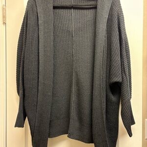 Women's Black Open-Front Sweater